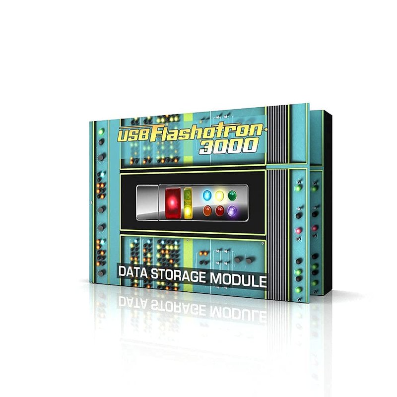 Retro USB Light Up Memory Stick, Flash Drive w/LED 1950's Retro Sci-fi Space Age Action and Totally Cool Storage/Gift Box (Shiny Finish)