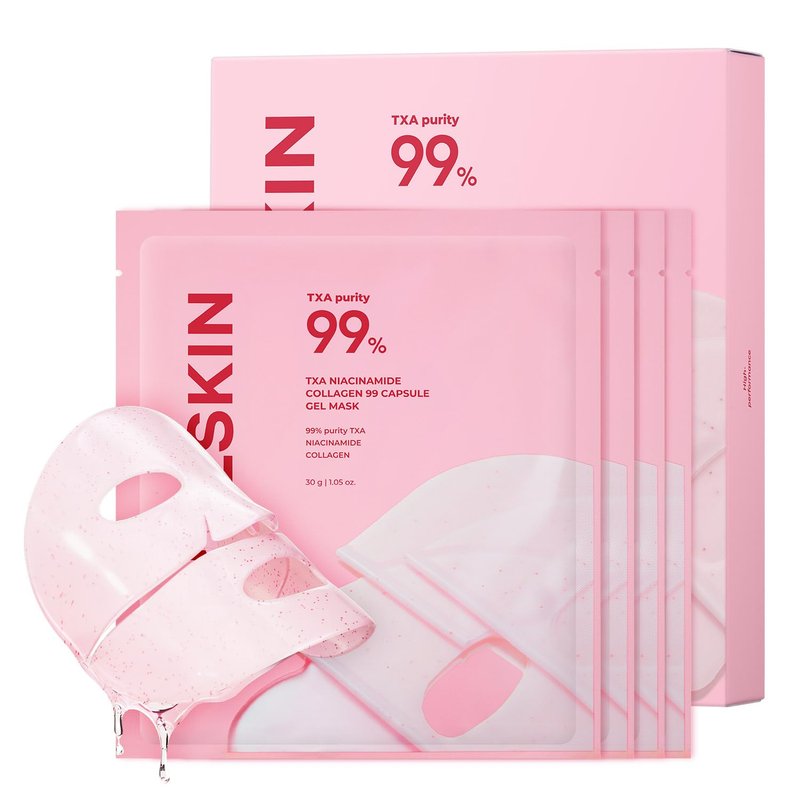 APRILSKIN TXA Pink Capsule Gel Mask - Overnight Face Mask for Glass Glow Skin | 99% Tranexamic Acid, Hydrating & Firming | 30g x 4ea