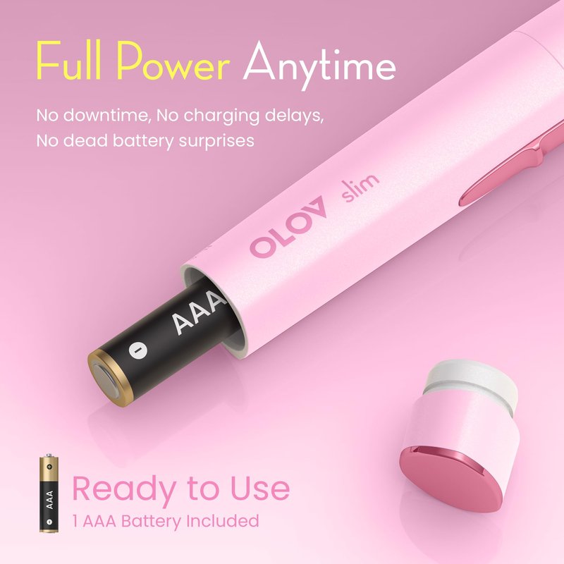 OLOV slim Facial Hair Removal for Women, Painless Eyebrow Trimmer with Pivoting Head, Electric Battery Operated Body Hair Remover with 2 Replaceable Blade for Face Neck Chin Bikini, Pink
