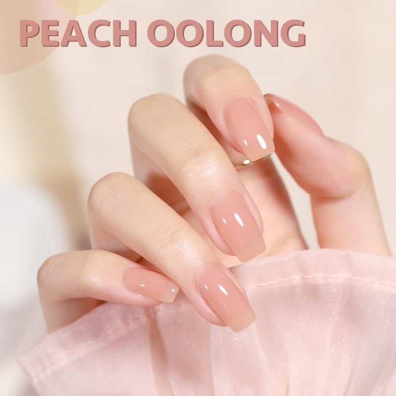 GAOY Jelly Nude Gel Nail Polish - Sheer Peach Translucent Formula | 16ml UV Cure for DIY Nail Art
