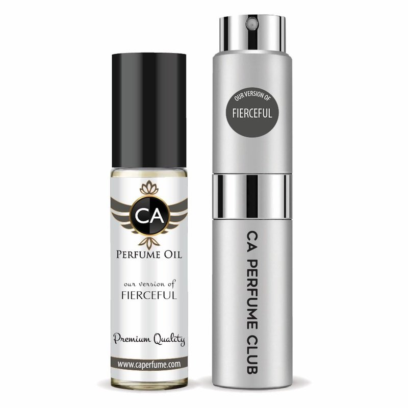 Fierceful Men's Cologne Layering Set - Long Lasting EDP & Body Oil Roll-On | Travel Size 0.27 Fl Oz + 0.33 Fl Oz