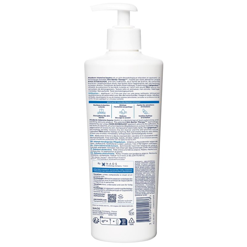 Bioderma Atoderm Intensive Balm - Hydrating Moisturizer for Dry, Atopic Skin | Fragrance-Free, Non-Greasy Face & Body Care