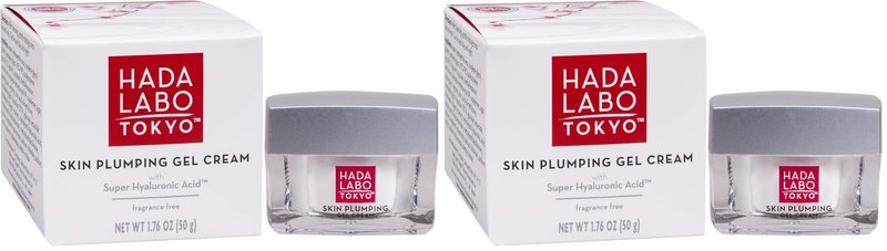 Hada Labo Tokyo Plumping Gel Cream,Facial Moisturizer,Clinically Proven to Provide 24-Hour Moisture in Use,Super HyaluronicAcid,Ceramides,Collagen,No Parabens,Dyes or Fragrance,1.76 oz,(Pack of 2)