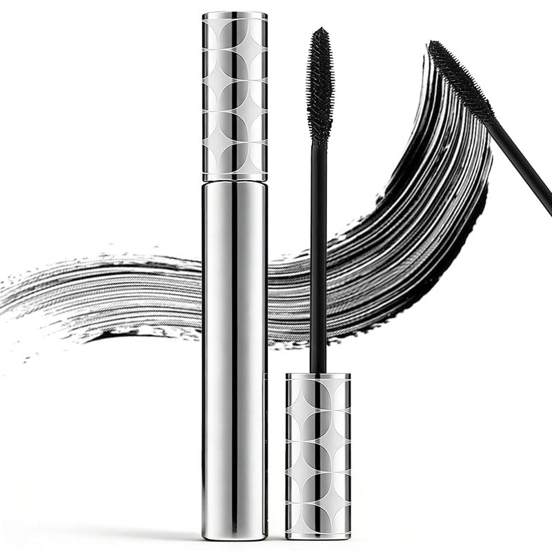 Metal Wand Mascara 2 Pcs, Waterproof Tubing Mascara for Length and Volume, Brushless Lash Primer with Long Curling Natural Finish (Black)