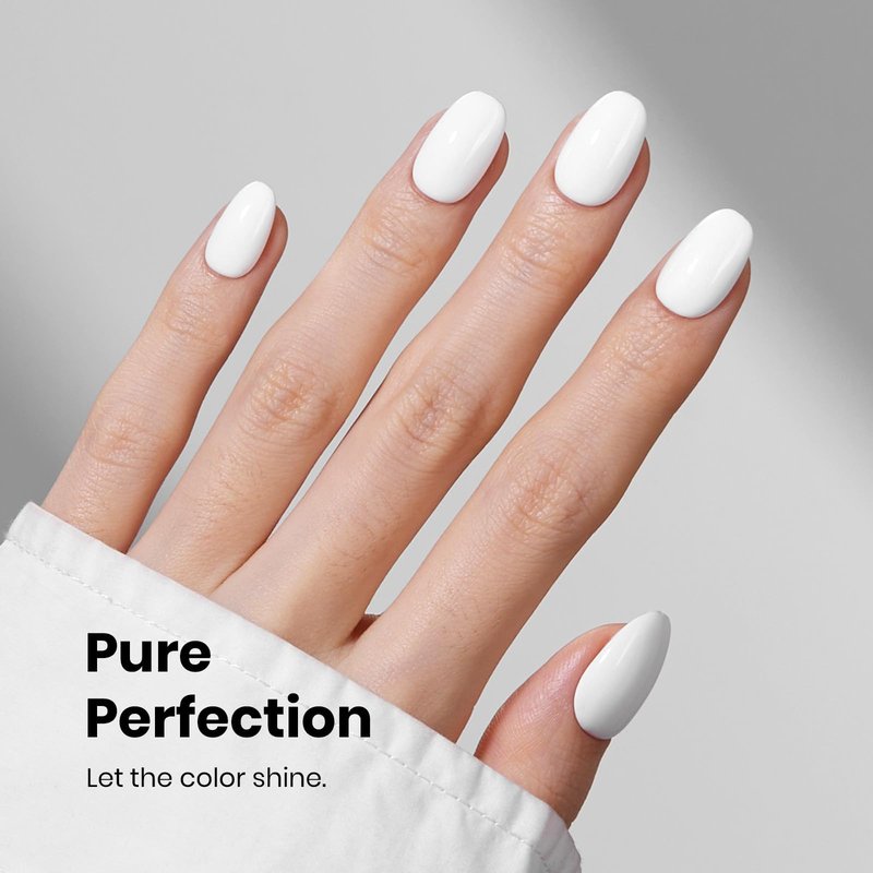 beetles 10ML White Gel Polish - 1pc Pure White Gel Polish French Nail Art Manicure Salon DIY Design at Home Soak Off UV Gel 4th of July Nails