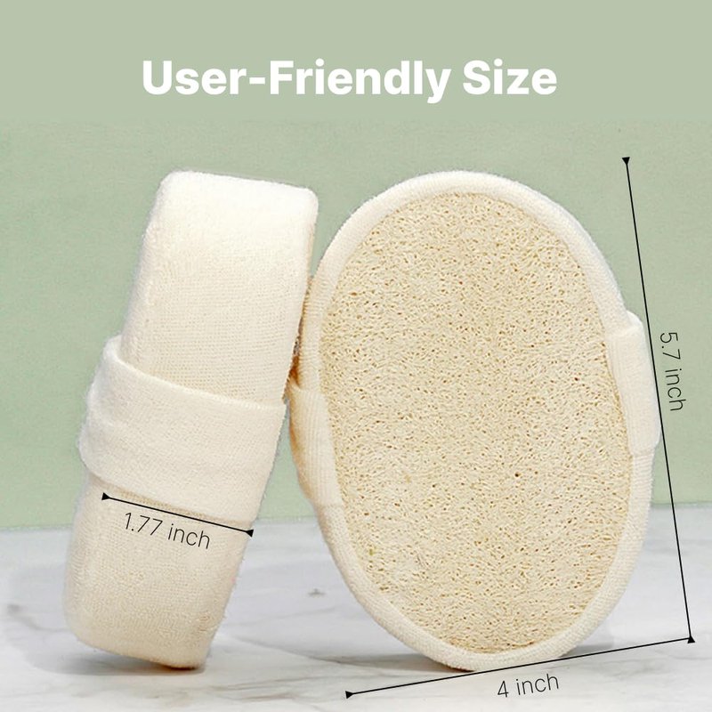 Natural Loofah Sponge with Integrated Soft Sponge Layer, Exfoliating Body Scrubber for Shower, Gentle and Skin-Friendly Loofah for Women and Men, Ideal for Face and Body Cleansing – Single Pack