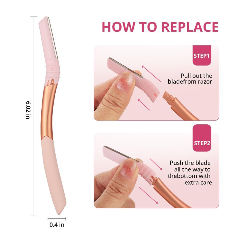 Mistfree Dermaplane Razor for Women Face, Eyebrow Razor with Reusable Handle and 10 Refill Blades, Professional Dermaplaning Tool Face Razors for Exfoliation, Peach Fuzz Removal, Eyebrow Shaping