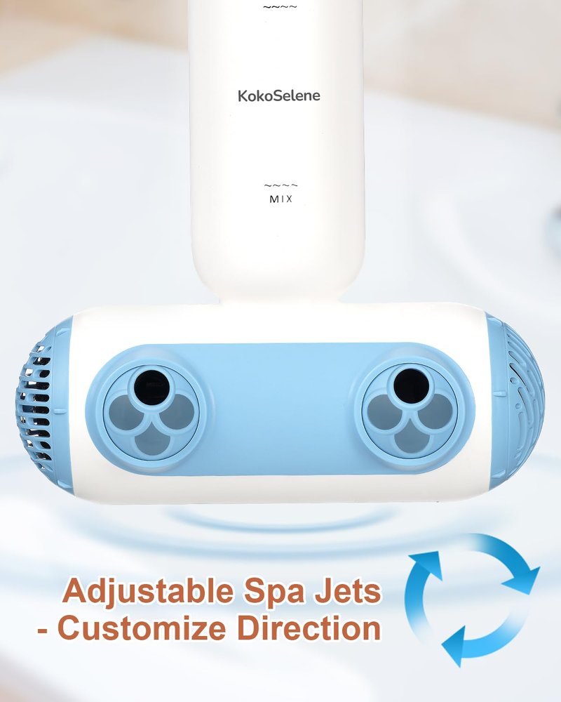 KokoSelene Bath Jets for Tub, Portable Bath Spa for Bathtub with Dual Hydro Jets, Bathtub Spa Machine Creates Soothing Bubbles for Daily Relax at Home Use (Blue)