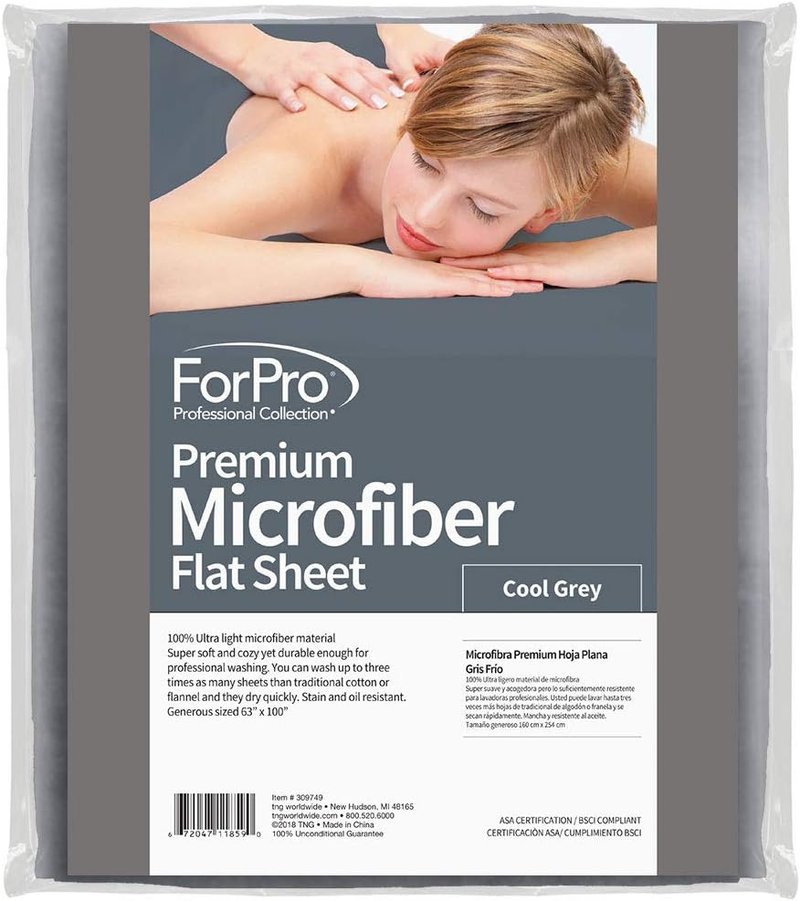 Premium Microfiber Flat Sheet - Soft Cool Grey Bedding | Twin, Full, Queen, King Sizes