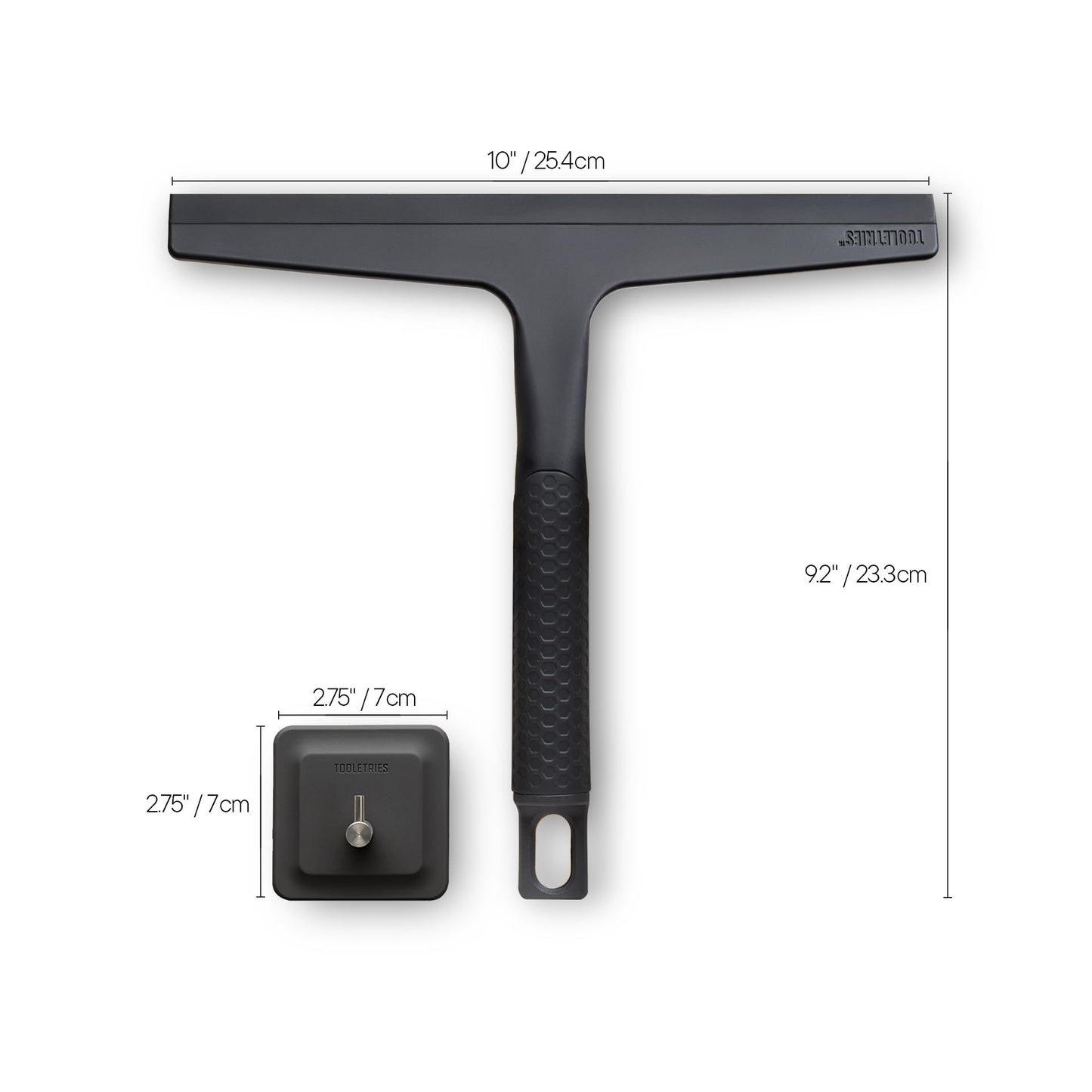 TOOLETRIES The Squeegee & Hook - All Purpose Shower Squeegee for Glass Doors, Silicone Grip, Bathroom Cleaner Tool Household Window Mirror Squeegee, Bathroom Accessories & Cleaning Supplies - 10 Inch