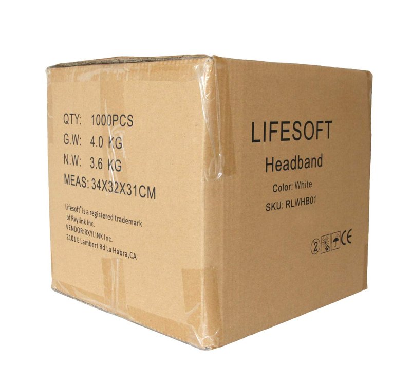 LIFESOFT 100 Count Disposable Facial Spa Headbands Individual Wrapped