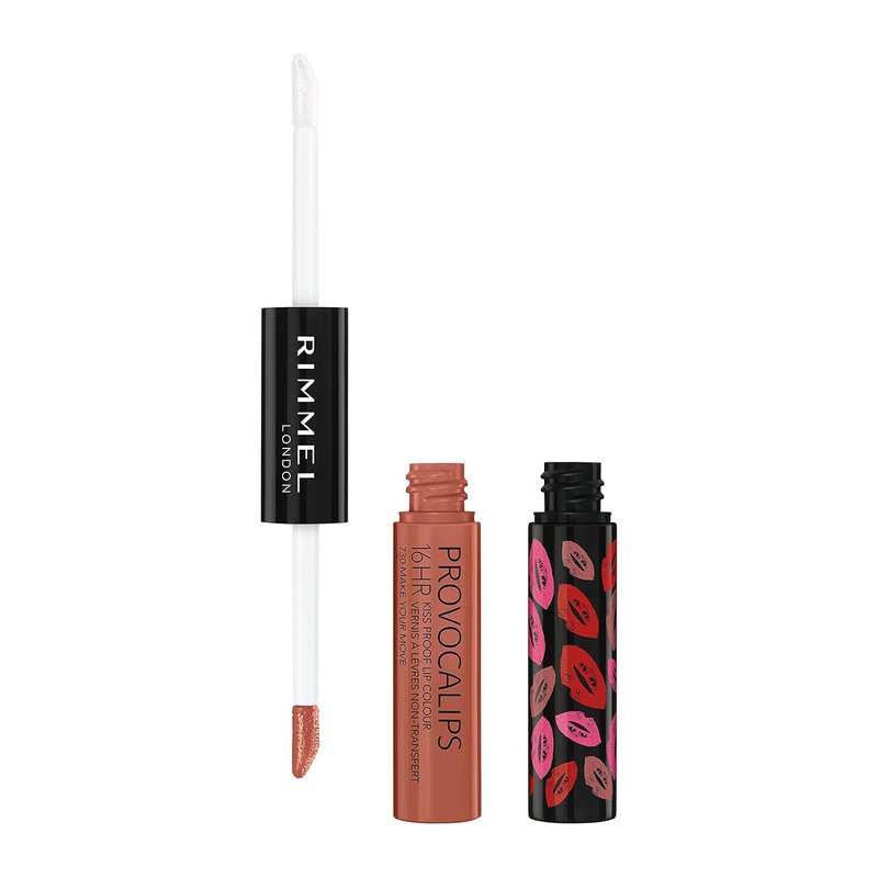 Rimmel London Provocalips 16HR Kiss-Proof Lip Color - Long-Lasting Two-Step Liquid Lipstick | 730 Make Your Move, 0.14 fl. oz.