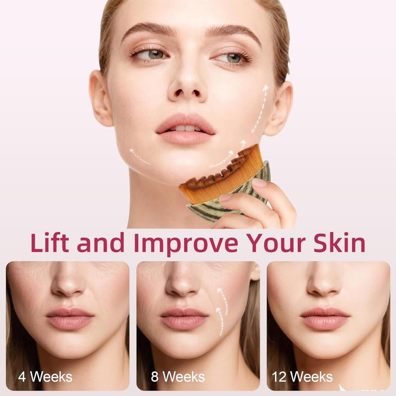Lymphatic Contour Face Brush,Gua Sha Brush for Facial Contouring and Lymphatic Drainage Perfect for Jawline Sculpting and Reducing Puffiness
