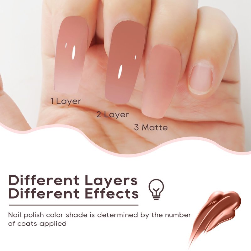 Aieenjor Nude Gel Nail Polish, 0.5 Fl Oz UV LED Soak Off Cocoa Brown Gel Polish, Long Lasting Jelly Translucent Gel Polish for Nail Art DIY Manicure and Pedicure, 37