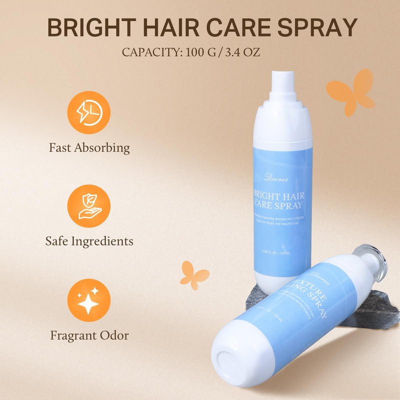 DOORES Leave-in Conditioner Spray, Hair Treatment Detangler Spray Conditioning Hair Detanglers Hydrates Boosts Shine Smooths Frizz for All Hair Types 3.4 fl oz