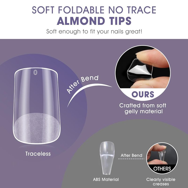 Short Square Gel Nail Tips - 240 PCS Full Cover Acrylic Fake Nails for DIY Manicure | 12 Sizes Available