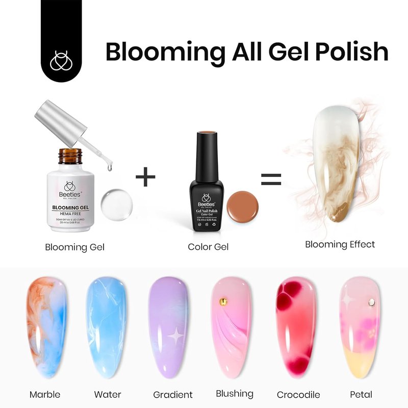 Beetles Gel Nail Polish Kit 80Pcs 55 Colors with 1PCS 20ml Nail Blooming Gel