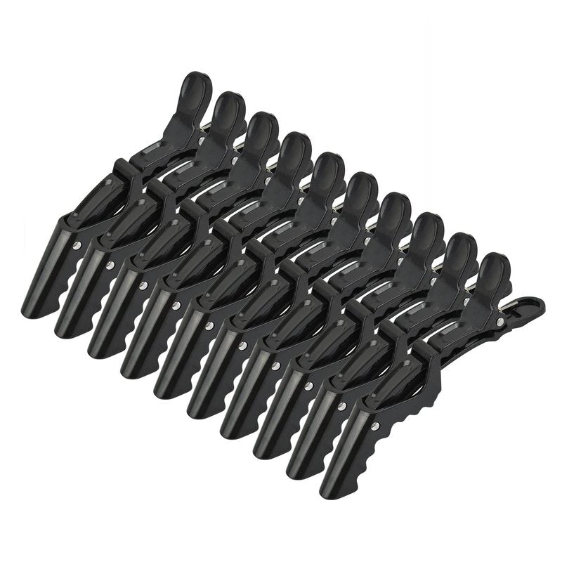 Hair Clips for Women - 10 Pcs Alligator Styling Sectioning Clips | Professional Salon Quality (Black)