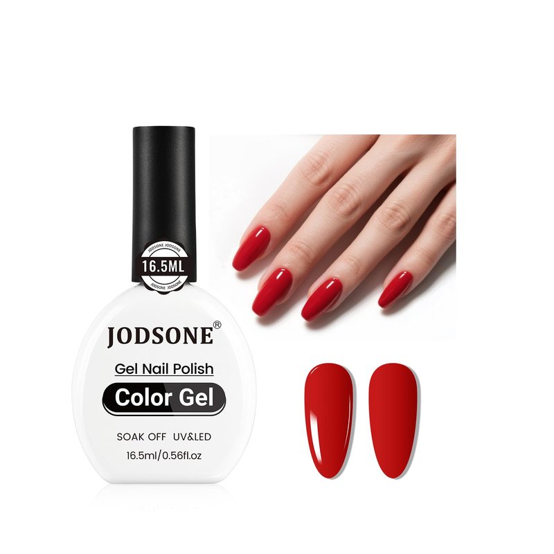 JODSONE 16.5ml Gel Nail Polish Red Gel Polish Manicure LED UV Soak Off Curing for Home Salon Nail Art DIY Lady Red Polish