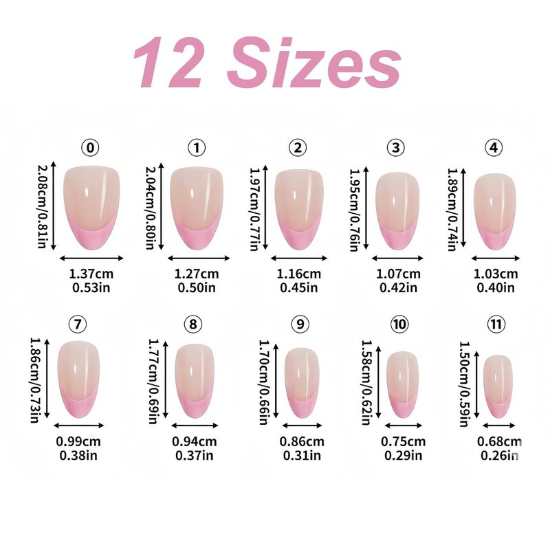 Pink Ombre Press-On Nails - Medium Almond 24 Pcs | Glossy Gradient Floral & Glitter Designs, Reusable Manicure Kit for Women & Girls