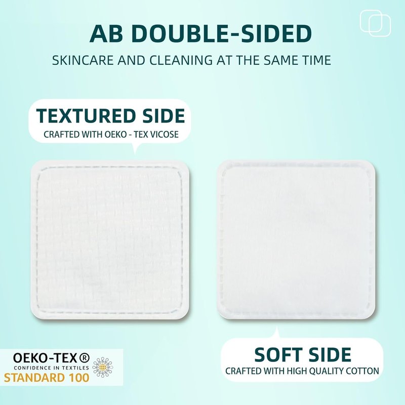 Premium Exfoliating Cotton Pads (240 Count) - 100% Cotton, Extra-Soft and Lint-Free, Durable Squares for Facial, Lip, and Eye Makeup Removal