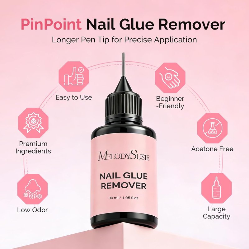 Nail Glue Remover - 30ML Acetone-Free Solution for Press-On Nails | Gentle Multi-Functional Formula