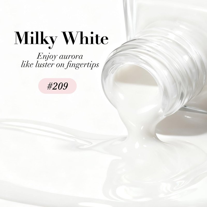 AZUREBEAUTY Milky White Translucent Nail Polish – Quick Dry, Long-Lasting, Natural Jelly Glossy Finish for DIY Manicure & Nail Art, Salon Quality for Women