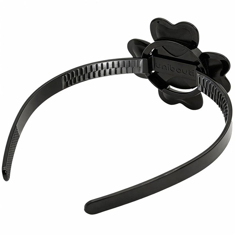 Graduation Cap Headband Insert - Securely Fits Curly, Natural Hair | Black Four Leaves Clover Design