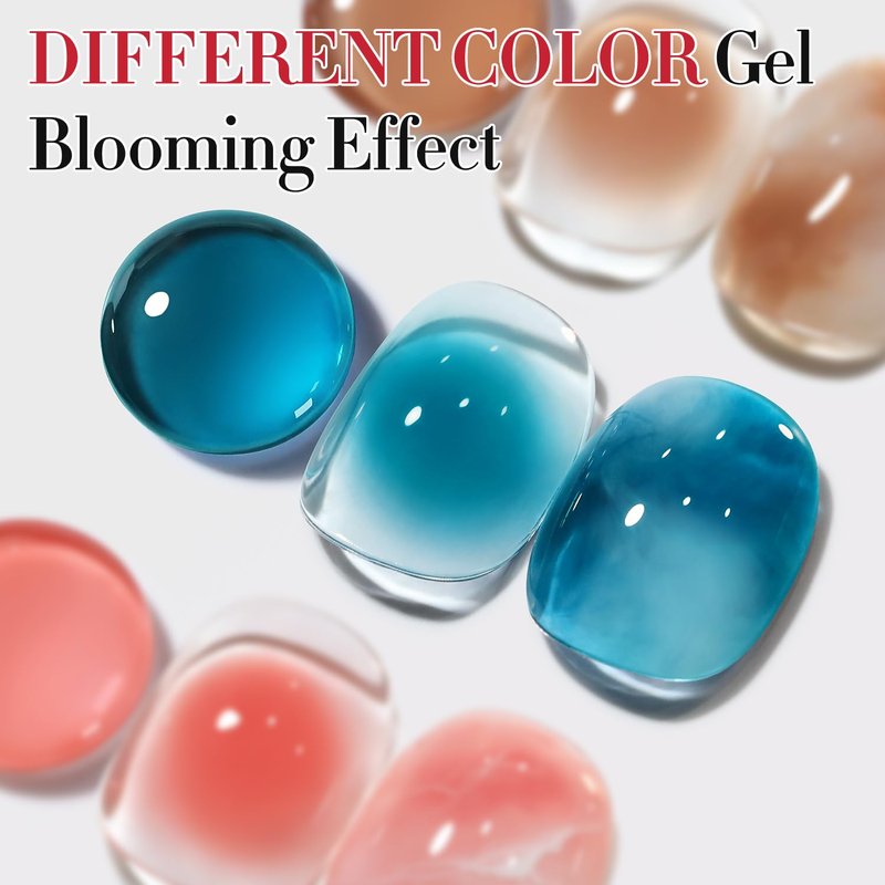 Double Rhythm 0.5 Oz Blooming Gel Nail Polish Clear Bloom Nail Art for Spreading Effect 15ML Manicure French Design Art DIY at Home (Clear)