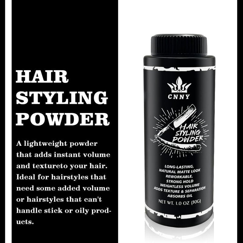 CNNY Matte Hair Styling Powder for Men, Strong Hold Volumizing Powder for Short to Medium Hair, Instant Texture & Thickening