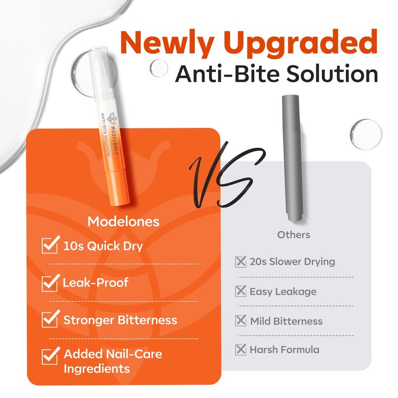 Modelones Nail Biting Prevention - Bitter Thumb Sucking Deterrent | Quick Dry No Bite Nail Polish Pen for Kids & Adults