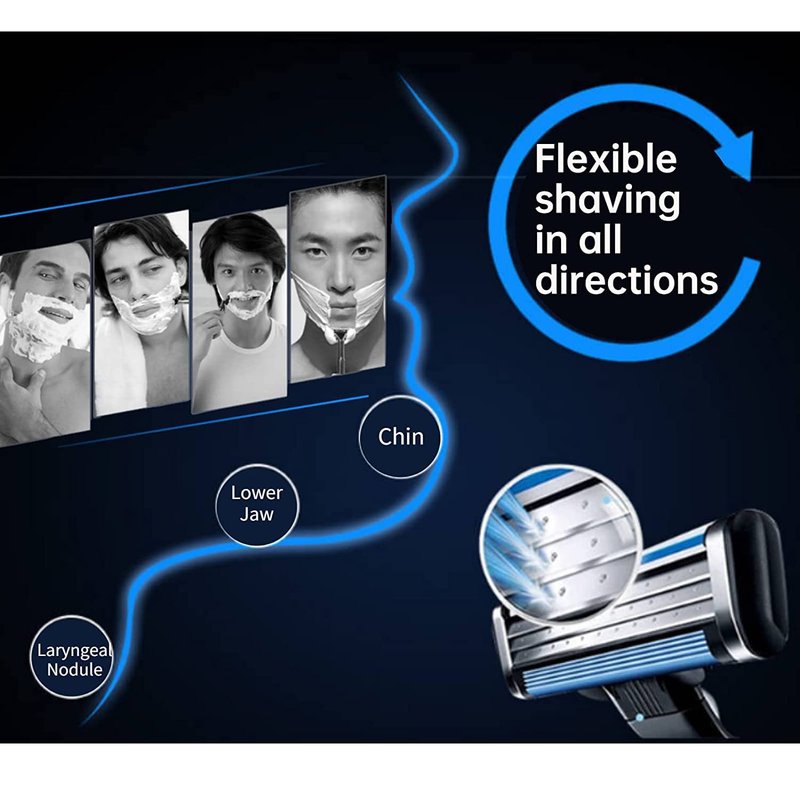Gbbazu Razor Blades for Men, Mens Blade Refills, Manual Men's Refills Razors Precision Cut Blades, Professional with Dual Lubrication, Designed An Extra Close Shave (28Pcs)