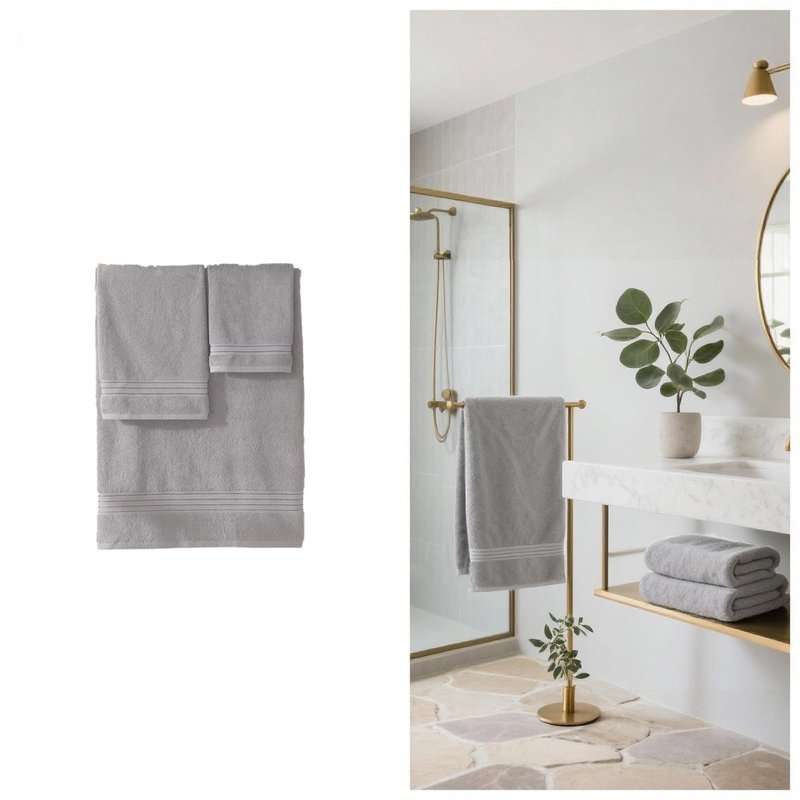 COZYART Light Grey Bath Towels for Bathroom 2 Pcs, 27x54 Cotton Towel Set Super Soft Highly Absorbent Durable 650 GSM Shower Towels for Daily Use