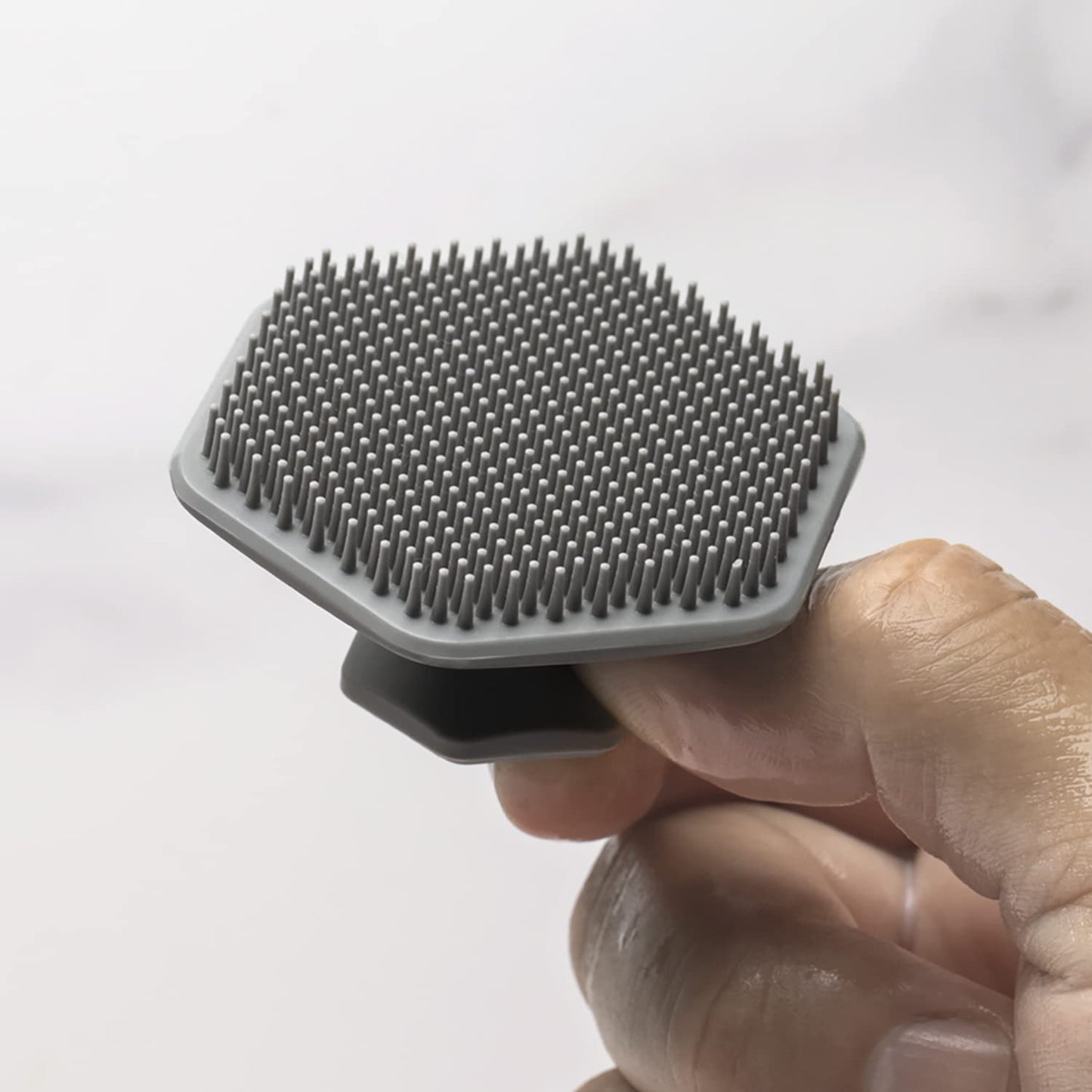 Tooletries - Men's Face Scrubber - Silicone Facial Cleansing Brush, Gentle Exfoliator Pad & Soft-Touch Massager - Removes Dead & Dry Skin - Long Lasting Bathroom & Shower Accessories - Grey
