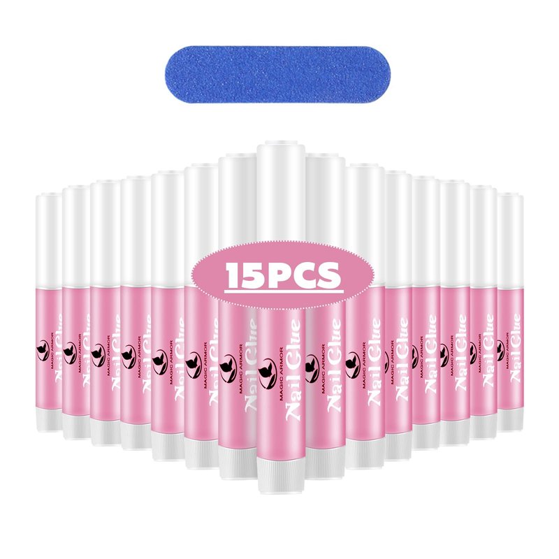 15PCS Nail Glue for Acrylic Nails, Professional Nail Tip Glue for Fake Nails Broken Nails Adhesive Super Bond for Press on Nails Glues Adhesive for Fake Nails Tips Glues