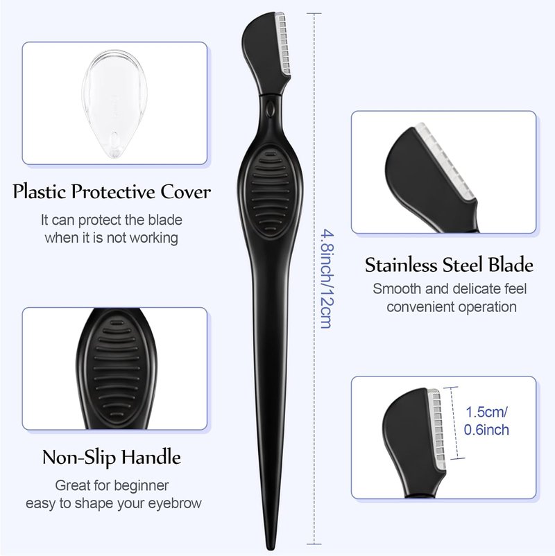 Mudder 21 Pcs Eyebrow Razor Eyebrow Shaver Facial Razor Multipurpose Face Trimmers with Precision Cover for Women Makeup Care Tools (White,Black)