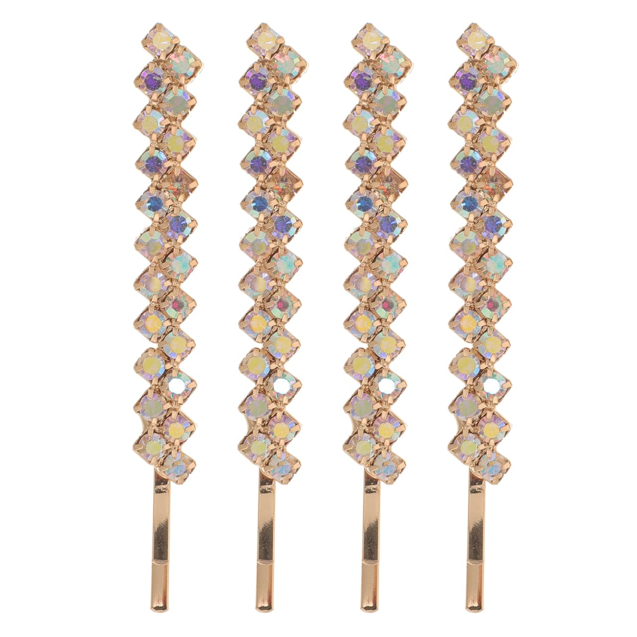 Uonlytech Crystal Rhinestone Hair Clips and Bobby Pins - Alloy Bling Silver Rhinestones Hair Clamps and Small Clips for Women