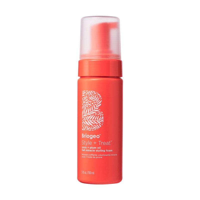 Briogeo Style + Treat Yuzu + Plum Oil Full Miracle Styling Foam for Volume | Heat Protection & Frizz Control | Silicone-Free | Vegan & Cruelty-Free | 5 fl oz
