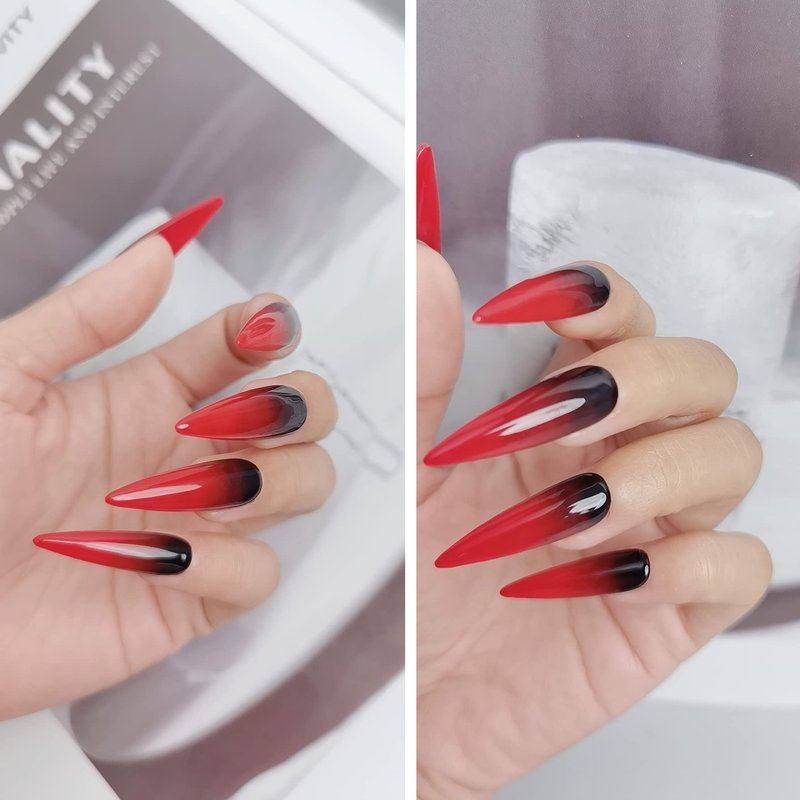 AIMEILI Hema Free Gel Nail Polish, Cruelty Free, Vegan, Soak Off U V LED Nail Lacquer, Black Wine Red Blue Glitter Color Gel Set Of 6pcs X 10ml - Kit Set 21