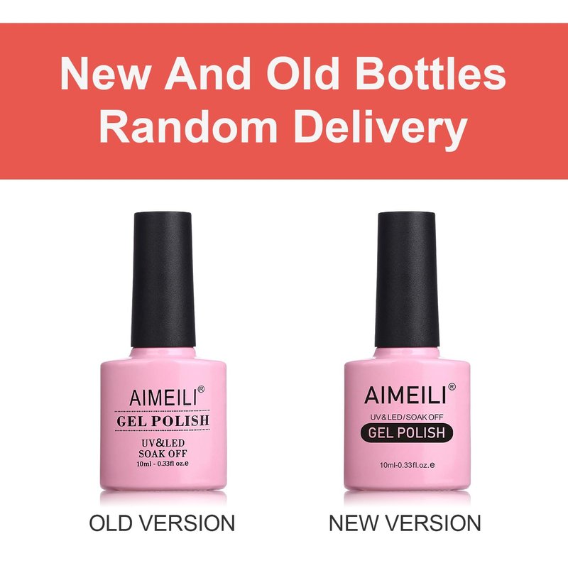 AIMEILI Hema Free Gel Nail Polish, Cruelty Free, Vegan, Soak Off U V LED Nail Lacquer, Black Wine Red Blue Glitter Color Gel Set Of 6pcs X 10ml - Kit Set 21