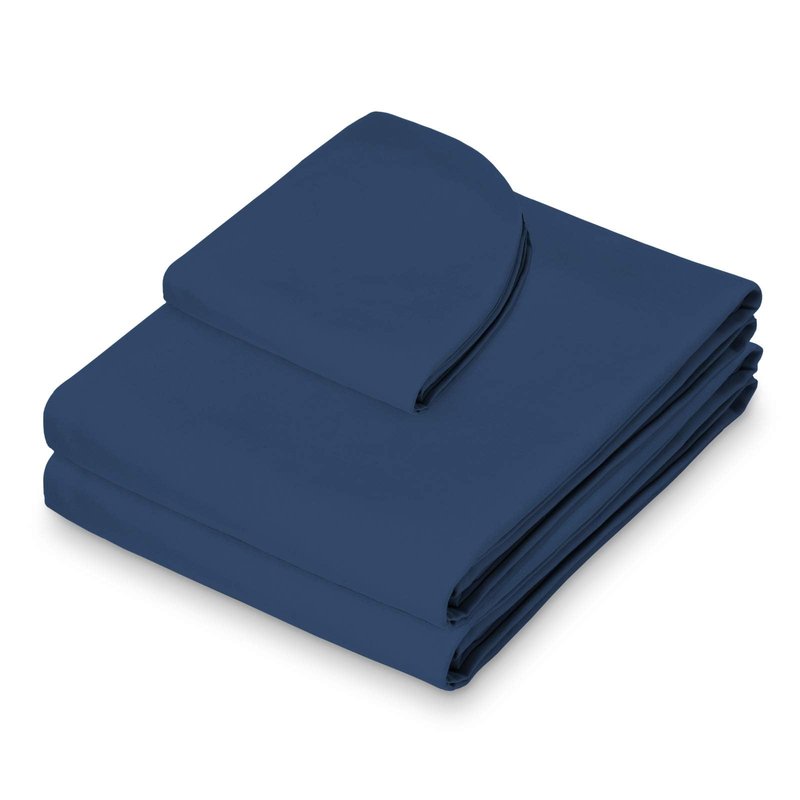 Saloniture 3-Piece Microfiber Massage Table Sheet Set - Premium Facial Bed Cover - Includes Flat and Fitted Sheets with Face Cradle Cover - Navy Blue