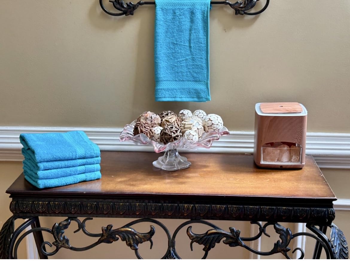 Premium Wash Cloths Set,13 x13 Inches, 100% Cotton Ring Spun, Absorbent and fast dry, Soft Feel Essential Washcloths for Bathroom, Spa, Gym, and Face, fingertip towel,Daily use (Pack of 4) Turquoise