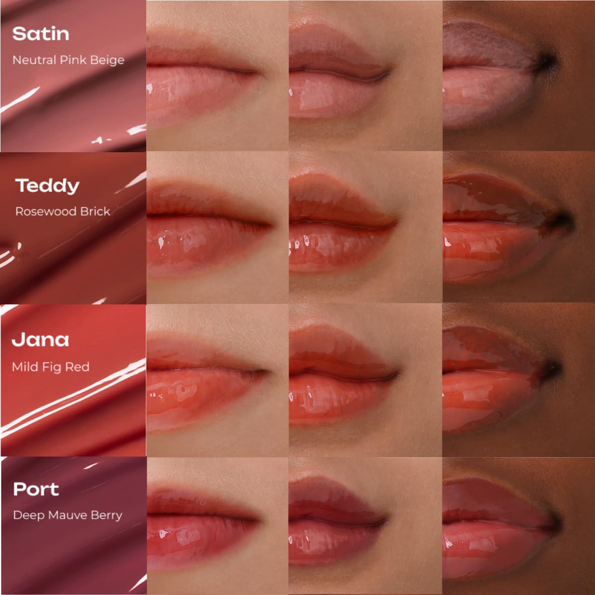 Losy Kim PDRN Tinted Lip Serum – High Gloss Ultra Hydrating Natural Glow, Non-Sticky Volumizing Color Glaze with Long-Lasting Shine, Nourishing Moisturizing Repair for Chapped Lips (0.34 oz) (island)
