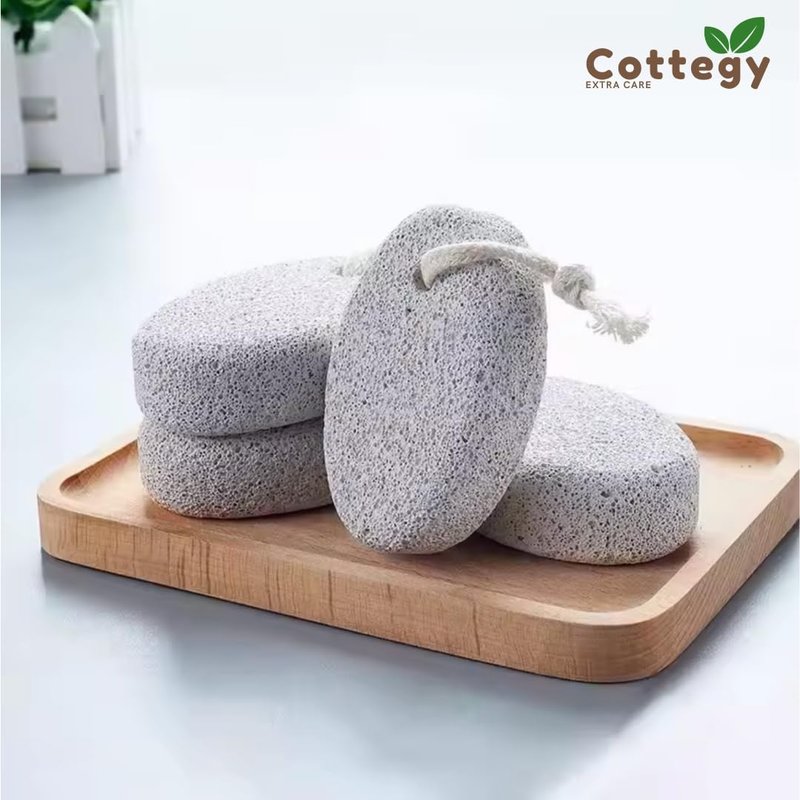 2-Pack Cottegy Natural Foot Pumice Stone for Feet, Pedicure Tools Hard Skin Callus Remover for Feet and Hands - Natural Foot File Exfoliation to Remove Dead Skin, Heels, Elbows, Hands. (White)