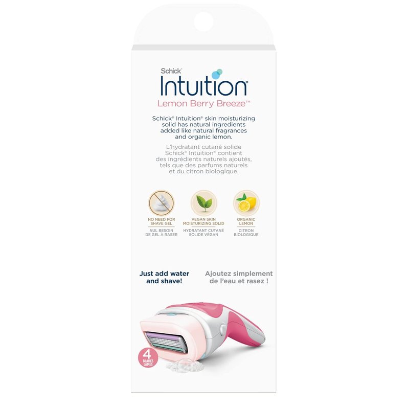 Schick Intuition Razors for Women - Lemon Berry Breeze | 1 Razor & 2 Organic Lemon Blades
