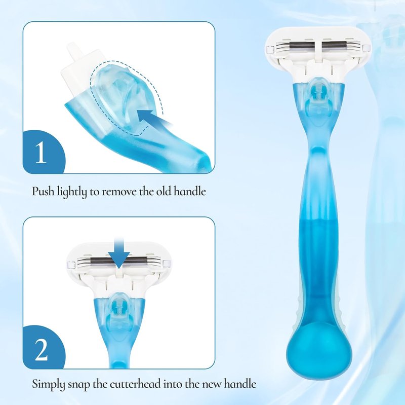 Gillette Venus Replacement Handle - Non-Slip Ergonomic Razor Handle for Women | Comfort Glide (Blue)