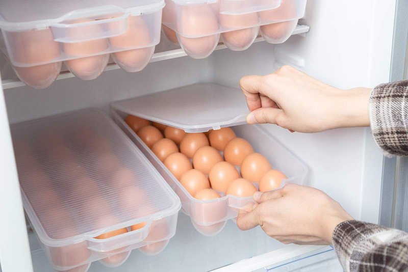 Eslite Covered Egg Holder,Egg Storage for Refrigerator,Fits 18 Eggs,Pack of 4