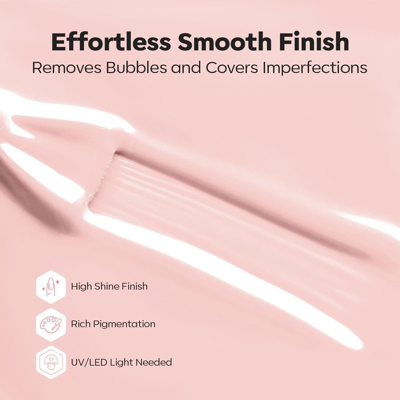 modelones Builder Nail Gel, 8-in-One Barely Pink Builder, Sheer Pink Rubber Base Gel Polish, LED Lamp Cured Color Base Hardener Strengthener Apex Building Extension for Girls DIY Salon Home