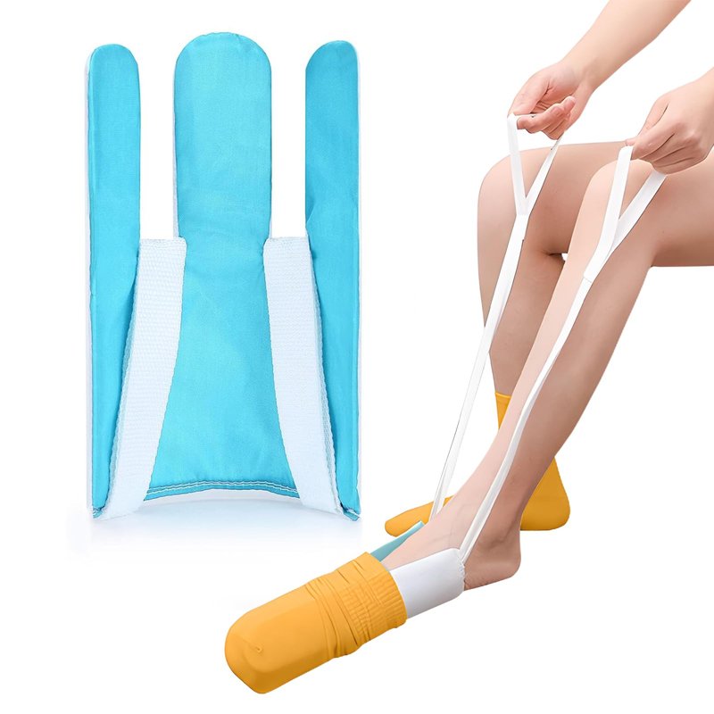 KkaFFe Sock Aid Device for Seniors, Sock Aids for Putting and Off Socks, Sock Helper for Pregnant Women and Disability, Easy On and Off Stocking Slider, Handicapped Avoid Bending Sock Assistant Device