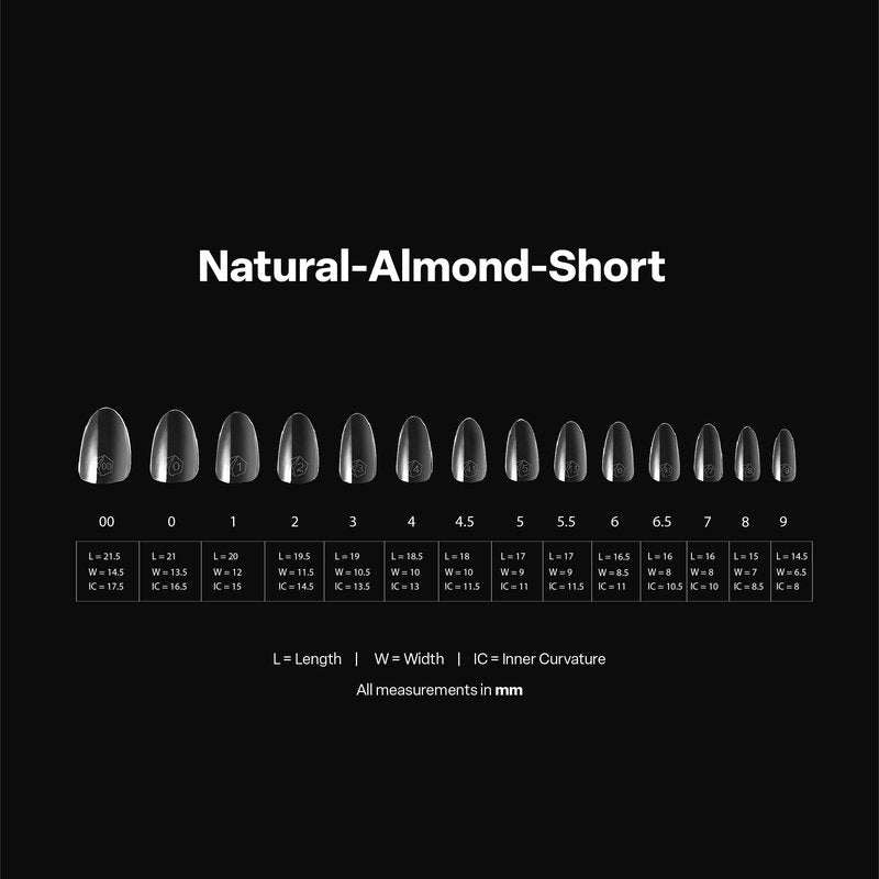 Apres Gel-X® Almond Box of Nail Tips | 280 Gel-X Tips, Soft Tips, 14 Sizes 00-9 | Half-sizes Included
